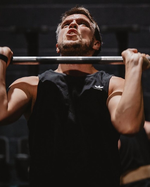 Jason training in the gym