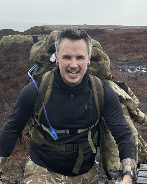 Matt out training in the hills