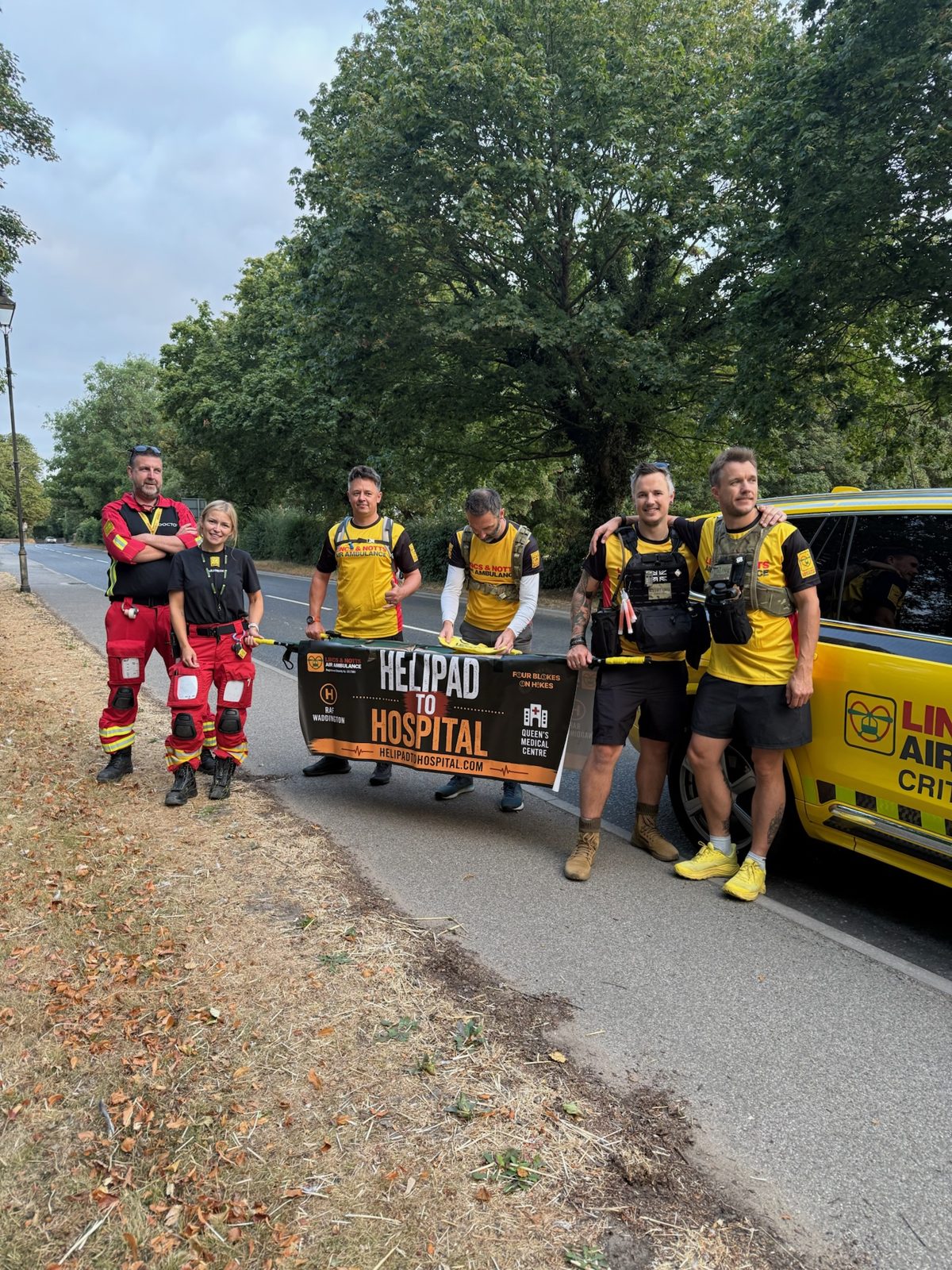 The team with the air ambulance support car