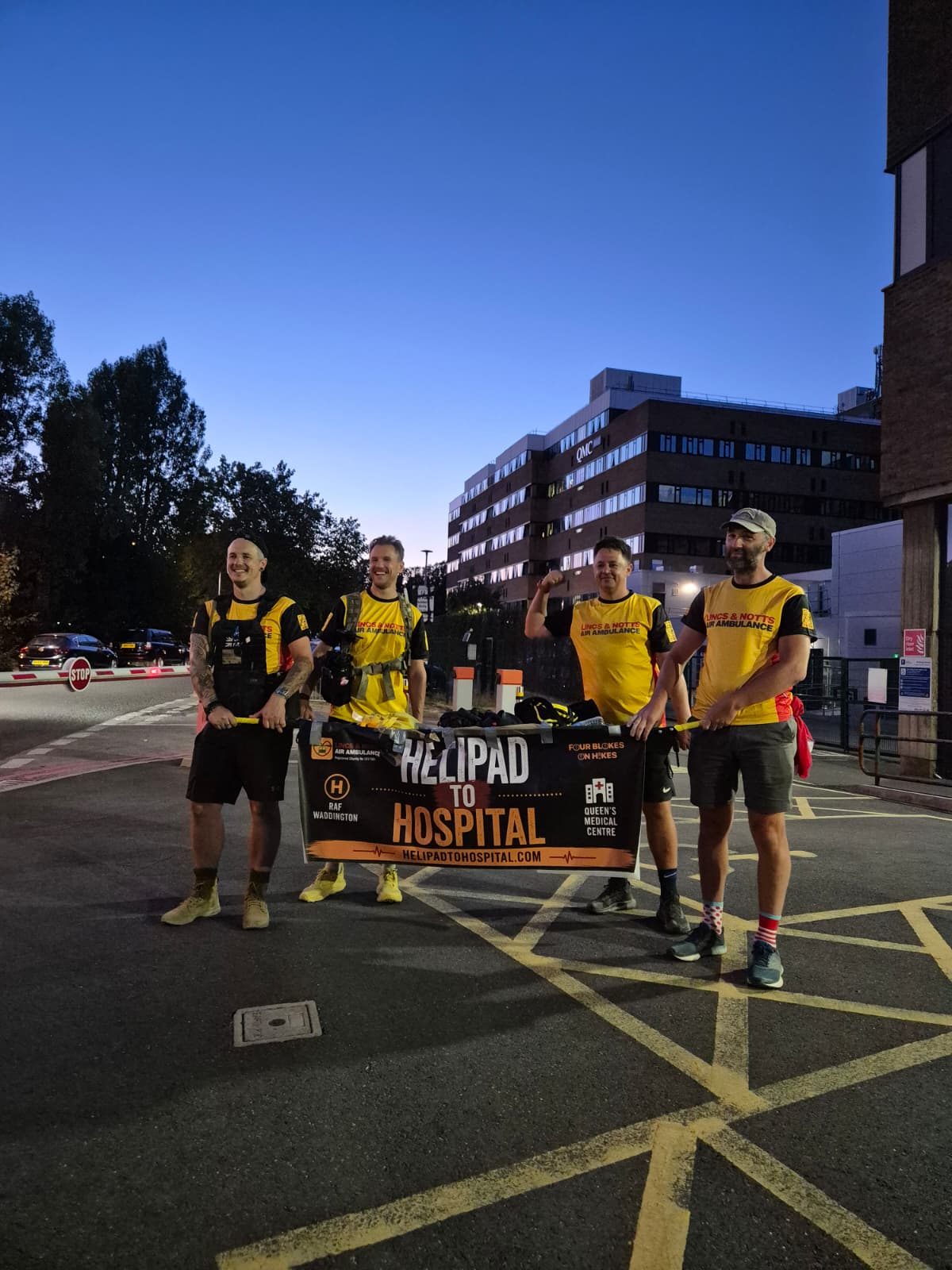At the finish, Helipad to Hospital